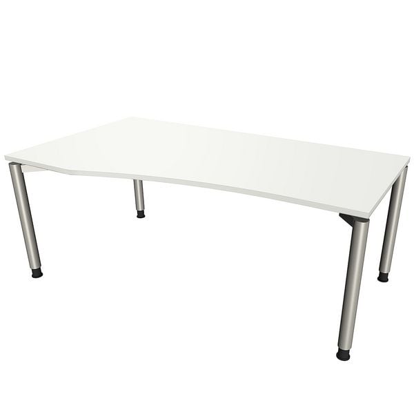 fm Büromöbel PC-Schreibtisch links »Fastline« 180 cm 4-Fuß weiß, 180x82x80 cm