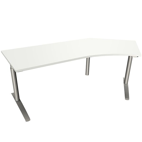 fm Büromöbel Winkelschreibtisch »Fastline« 220 cm rechts weiß, 220x85x80 cm