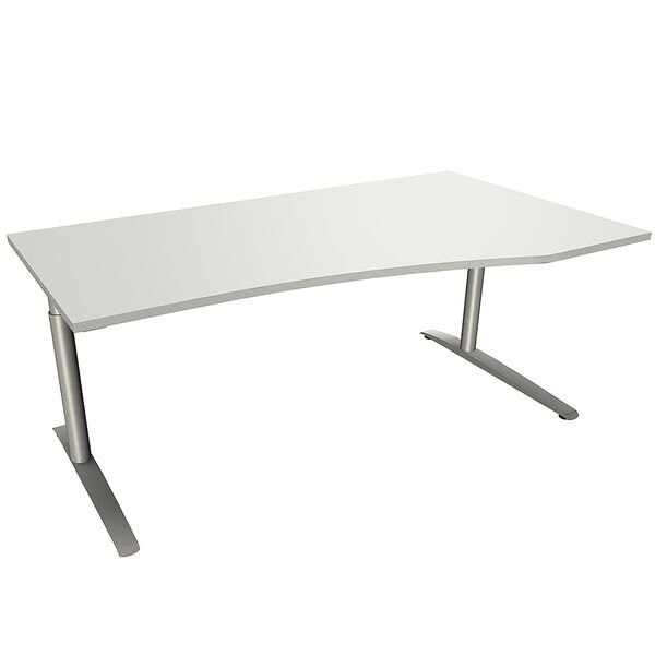 fm Büromöbel PC-Schreibtisch rechts »Fastline« 180 cm C-Fuß grau, 180x85x80 cm