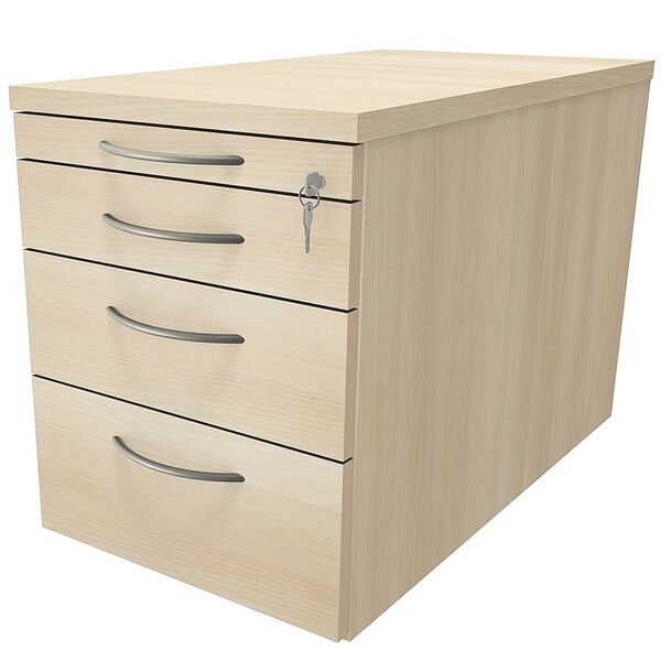 fm Büromöbel Rollcontainer »Fastline« mit 3 Schubladen braun, 43.4x52x80 cm