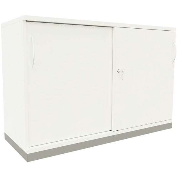 fm Büromöbel Schiebetürenschrank »Fastline« 120 cm breit 2 OH weiß, 120x78.1x44.2 cm