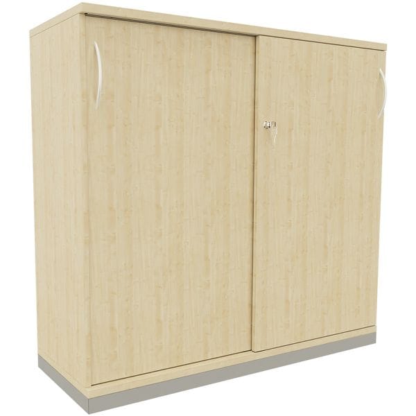 fm Büromöbel Schiebetürenschrank »Fastline« 120 cm breit 3 OH königsahorn, 120x113.3x44.2 cm