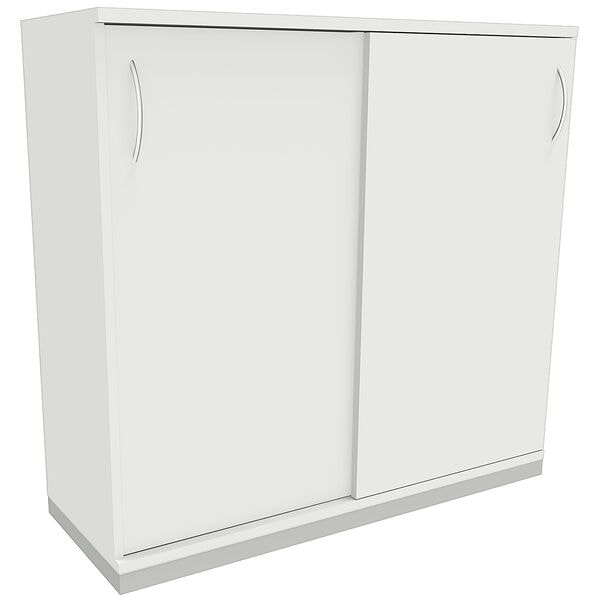 fm Büromöbel Schiebetürenschrank »Fastline« 120 cm breit 3 OH weiß, 120x113.3x44.2 cm