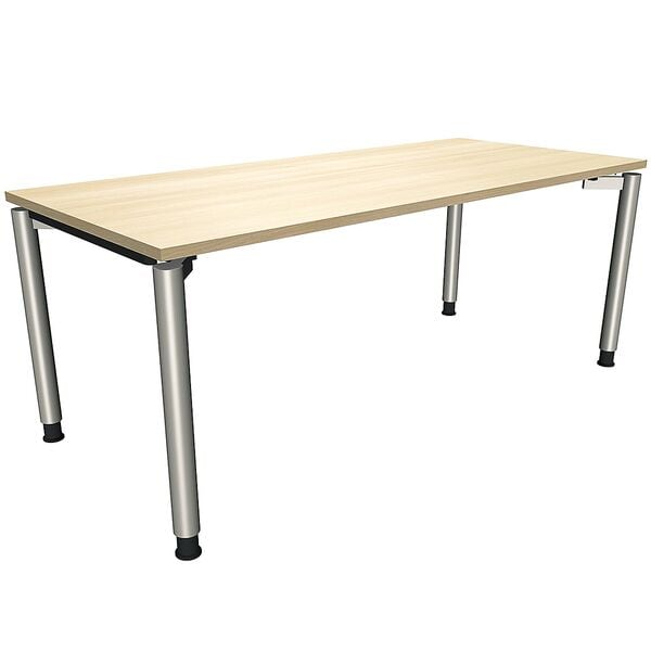 fm Büromöbel Manuell höhenverstellbarer Schreibtisch »Oldenburg« 180 cm 4-Fuß Rundrohr königsahorn, 180x82x80 cm