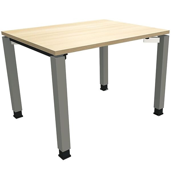 fm Büromöbel Manuell höhenverstellbarer Schreibtisch »Oldenburg« 100 cm 4-Fuß Quadratrohr königsahorn, 100x82x80 cm
