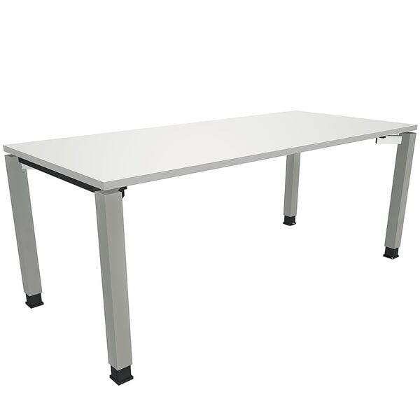 fm Büromöbel Manuell höhenverstellbarer Schreibtisch »Oldenburg« 180 cm 4-Fuß Quadratrohr grau, 180x82x80 cm