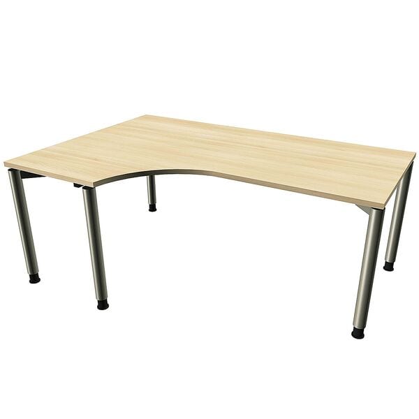 fm Büromöbel Winkelschreibtisch links »Oldenburg« 180 cm breit 68-82 cm hoch königsahorn, 180x82x80 cm