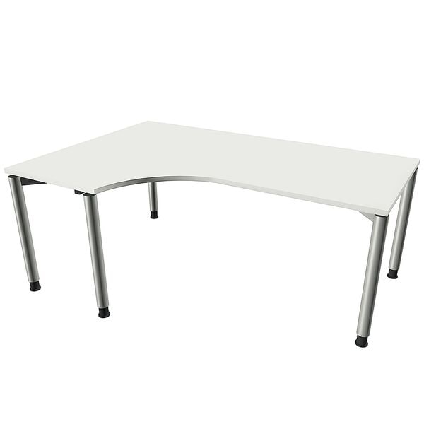 fm Büromöbel Winkelschreibtisch links »Oldenburg« 180 cm breit 68-82 cm hoch weiß, 180x82x80 cm