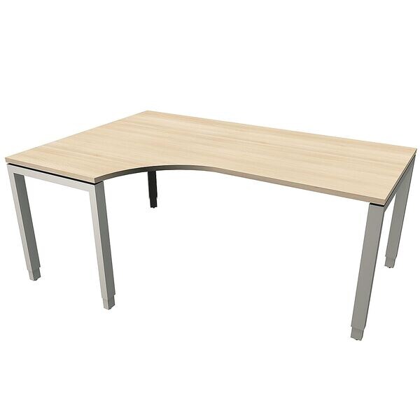 fm Büromöbel Winkelschreibtisch links »Oldenburg« 180 breit 65-85 cm hoch braun, 180x85x80 cm