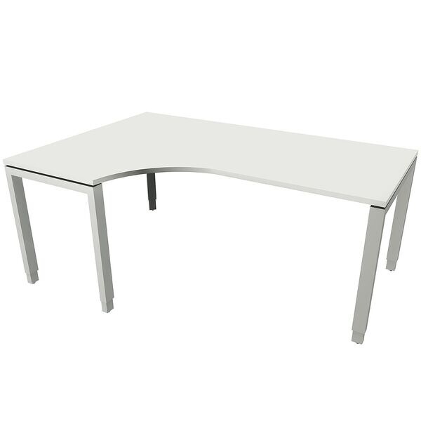 fm Büromöbel Winkelschreibtisch links »Oldenburg« 180 breit 65-85 cm hoch weiß, 180x85x80 cm