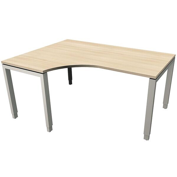 fm Büromöbel Winkelschreibtisch links »Oldenburg« 160 cm breit 65-85 cm hoch Rechteckrohr braun, 160x85x80 cm