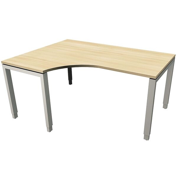 fm Büromöbel Winkelschreibtisch links »Oldenburg« 160 cm breit 65-85 cm hoch Rechteckrohr königsahorn, 160x85x80 cm