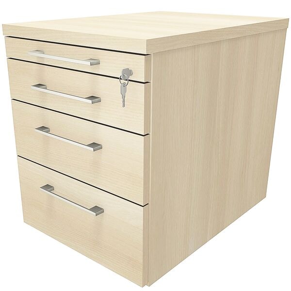 fm Büromöbel Schubladen Rollcontainer »Oldenburg« einheitliches Dekor braun, 43.4x54x60 cm