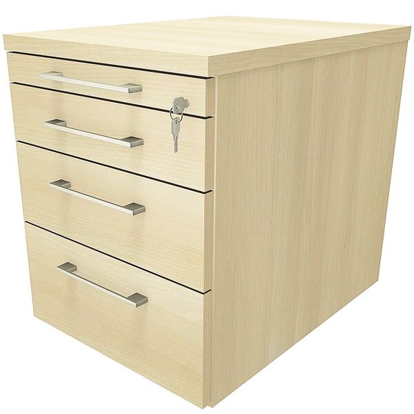fm Büromöbel Schubladen Rollcontainer »Oldenburg« einheitliches Dekor königsahorn, 43.4x54x60 cm
