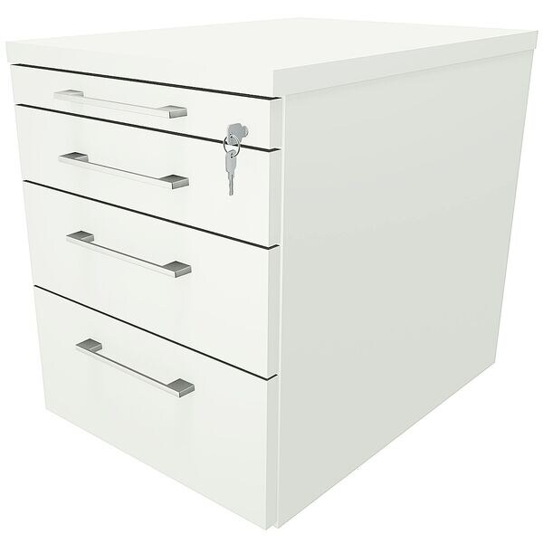 fm Büromöbel Schubladen Rollcontainer »Oldenburg« einheitliches Dekor weiß, 43.4x54x60 cm