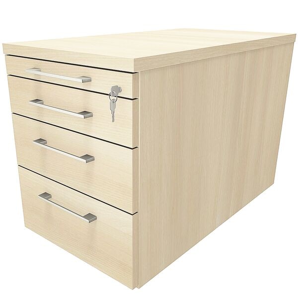 fm Büromöbel Schubladen Rollcontainer Tiefe 80 cm »Oldenburg« einheitliches Dekor braun, 43.4x54x80 cm