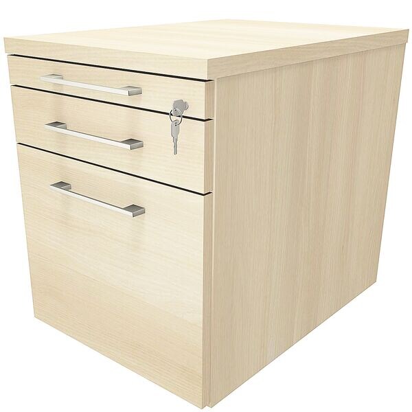 fm Büromöbel Rollcontainer mit Hängeregister »Oldenburg« einheitliches Dekor braun, 43.4x54x60 cm