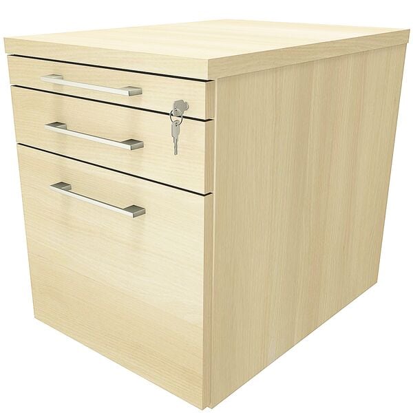 fm Büromöbel Rollcontainer mit Hängeregister »Oldenburg« einheitliches Dekor königsahorn, 43.4x54x60 cm
