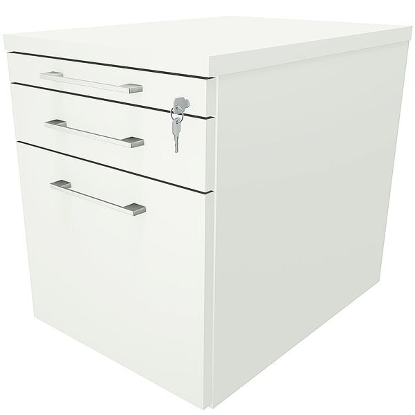 fm Büromöbel Rollcontainer mit Hängeregister »Oldenburg« einheitliches Dekor weiß, 43.4x54x60 cm