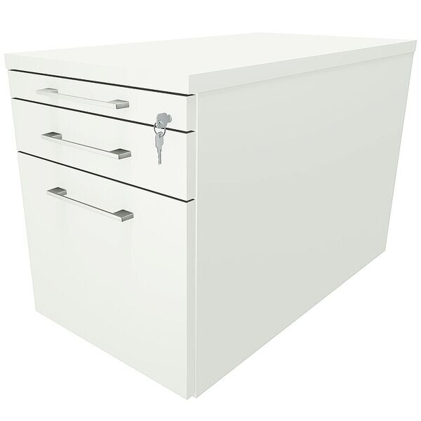 fm Büromöbel Rollcontainer mit Hängeregister Tiefe 80 cm »Oldenburg« einheitliches Dekor weiß, 43.4x54x80 cm