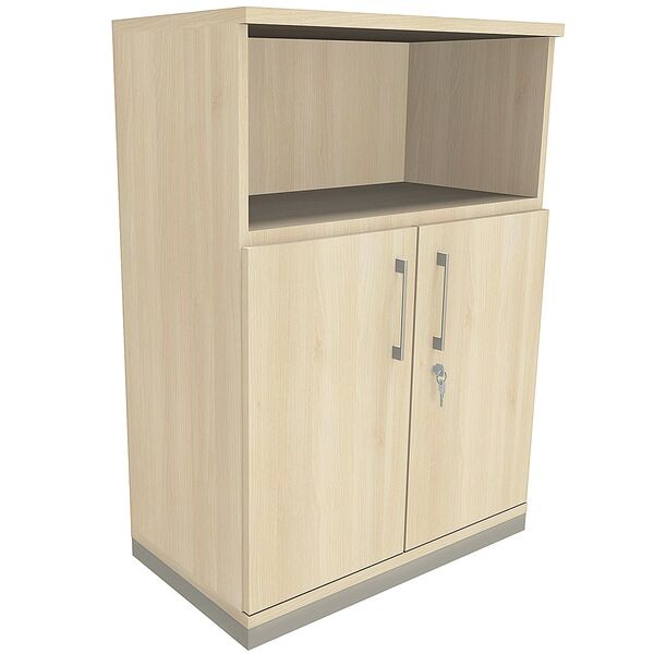 fm Büromöbel Kombischrank »Oldenburg« 3 OH 1 offenes Fach 2 Türen braun, 80x113.3x44.2 cm