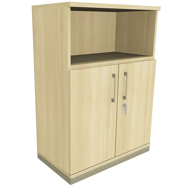 fm Büromöbel Kombischrank »Oldenburg« 3 OH 1 offenes Fach 2 Türen königsahorn, 80x113.3x44.2 cm
