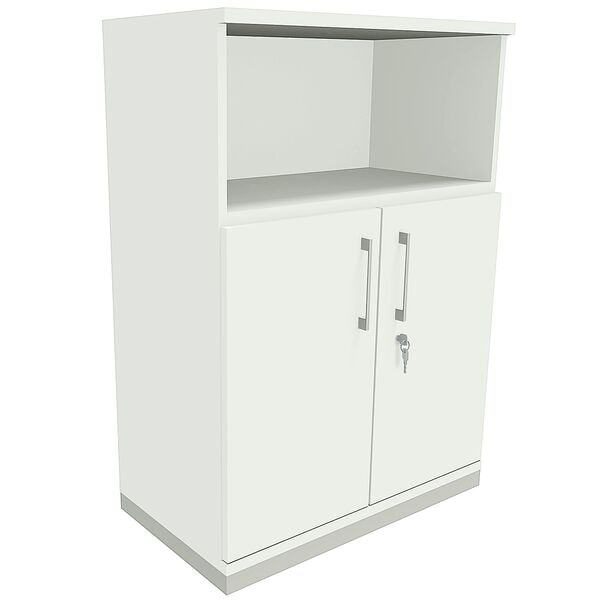 fm Büromöbel Kombischrank »Oldenburg« 3 OH 1 offenes Fach 2 Türen weiß, 80x113.3x44.2 cm