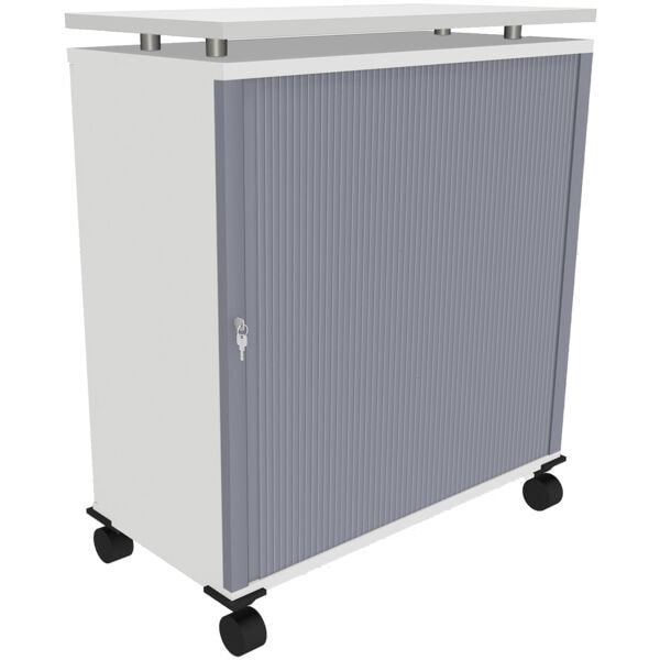 fm Büromöbel Mobiler Rollladenschrank »Sidney« weiß, 97.3x103.8x46.3 cm