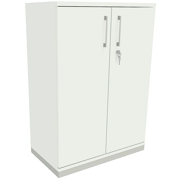 fm Büromöbel Aktenschrank abschließbar für 3 Ordnerhöhen Breite 80 cm »Oldenburg« weiß, 80x113.3x44.2 cm