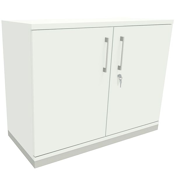 fm Büromöbel Aktenschrank abschließbar für 2 Ordnerhöhen Breite 100 cm »Oldenburg« weiß, 100x78.1x44.2 cm