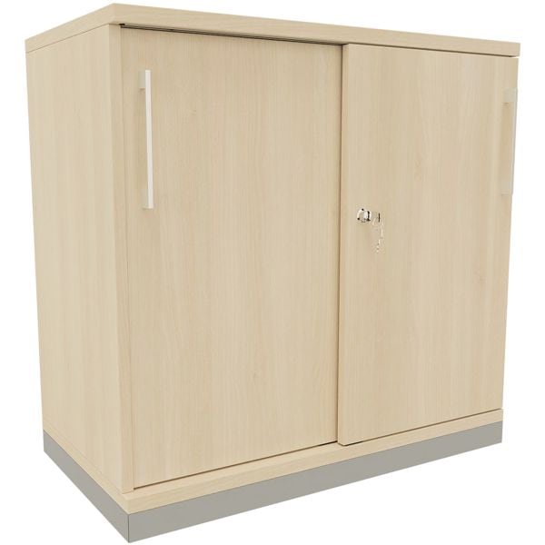 fm Büromöbel Schiebetürenschrank »Oldenburg« 2 OH 80 cm braun, 80x78.1x44.2 cm
