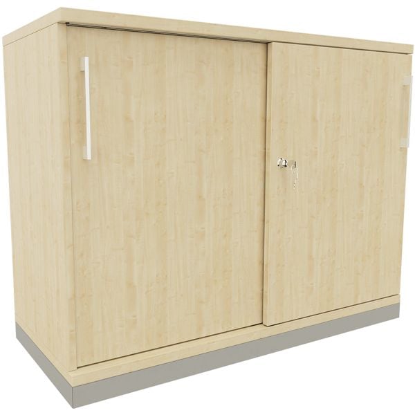 fm Büromöbel Schiebetürenschrank »Oldenburg« 2 OH 100 cm königsahorn, 100x78.1x44.2 cm