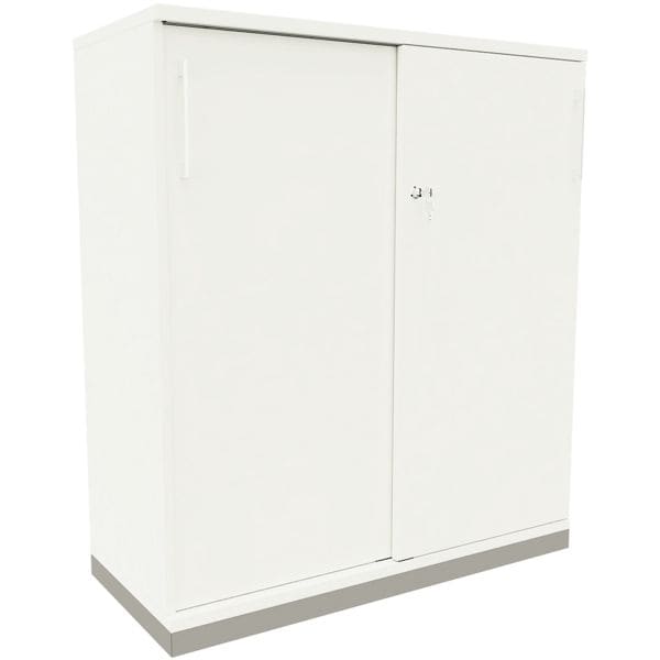 fm Büromöbel Schiebetürenschrank »Oldenburg« 3 OH 100 cm weiß, 100x113.3x44.2 cm