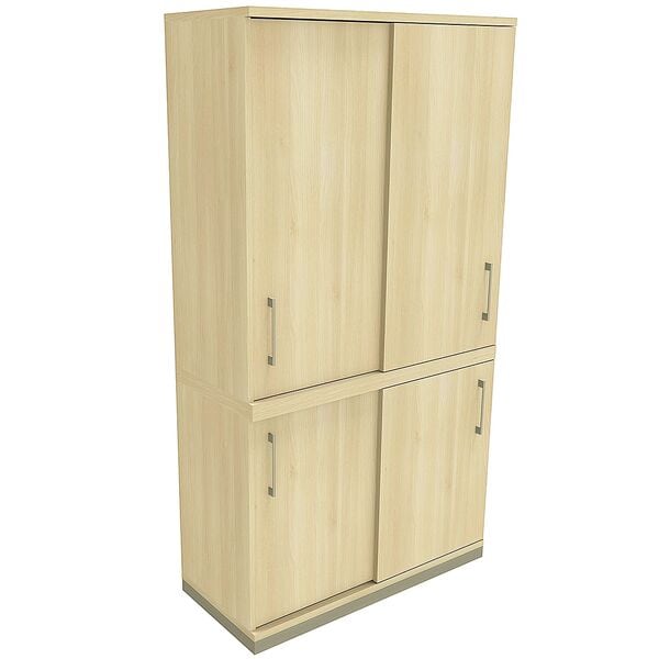 fm Büromöbel Schiebetürenschrank »Oldenburg« 5 OH 100 cm königsahorn, 100x186.9x44.2 cm