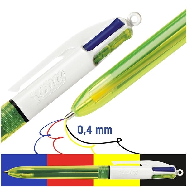 BIC 4-Farb-Kugelschreiber »4 Colours Fluo« blau