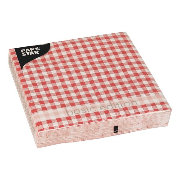 Papstar Servietten »Vichy« rot, 33x33 cm