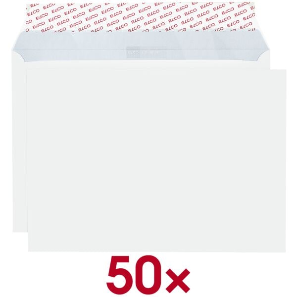 ELCO 50 Versandtaschen C4 ohne Fenster weiß, 22.9x32.4 cm