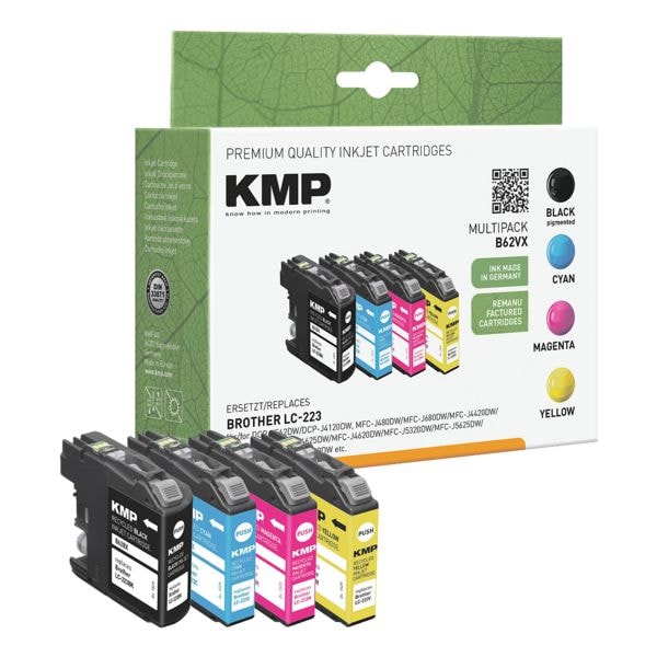 KMP Tintenpatronen-Set ersetzt Brother »LC-223BK/C/M/Y« schwarz