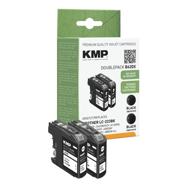 KMP 2-er Pack Tintenpatronen ersetzt Brother »LC-223BK« schwarz