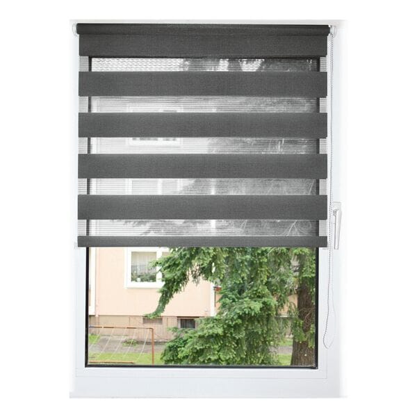 Büscher Sunlines Doppelrollo grau, 45x160 cm