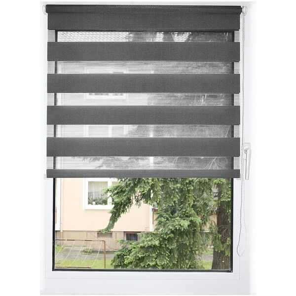 Büscher Sunlines Doppelrollo (600 mm breit) grau, 60x160 cm