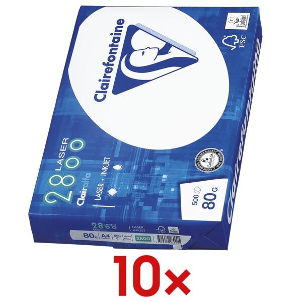 Clairefontaine 10x Multifunktionales Druckerpapier weiß