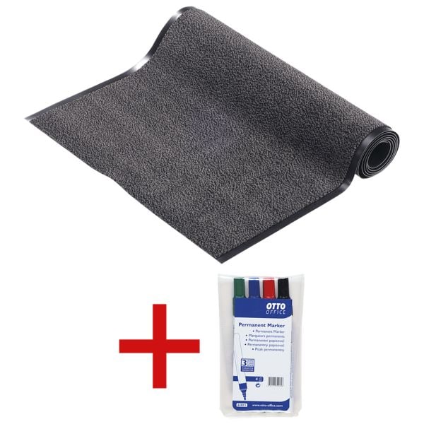 HAMAT Fußmatte »Mars« 90x300 cm inkl. 4er-Pack Permanent-Marker grau, 90 cm