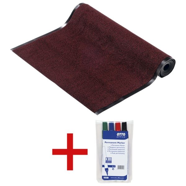 HAMAT Fußmatte »Mars« 120x300 cm inkl. 4er-Pack Permanent-Marker rot, 120 cm