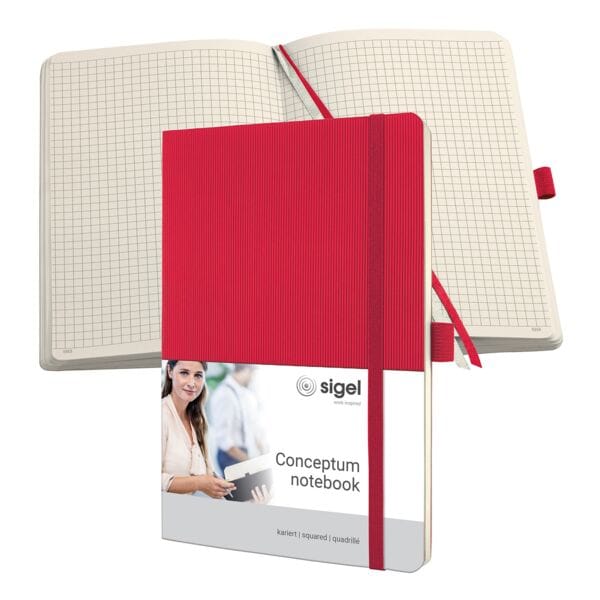 Sigel Notizbuch »Conceptum« A5 kariert - 194 Seiten rot
