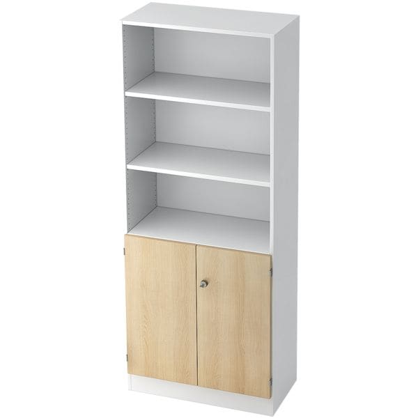 OTTO Office Premium Aktenregal »OTTO Office Line IV« 80 cm breit 5 OH mit 2 Türen unten weiß, 80x200.4x42 cm