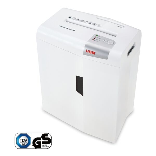 HSM Aktenvernichter »shredstar X6pro 2 x 15 mm« Partikelschnitt bis 6 Blatt weiß, 22x44.5x24.5 cm