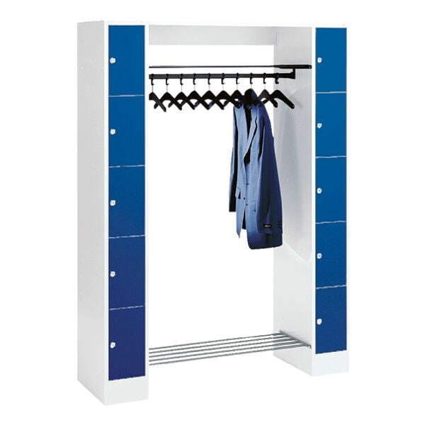 CP Offene Garderobe - 2x 5 Abteile grau, 143x195x48 cm