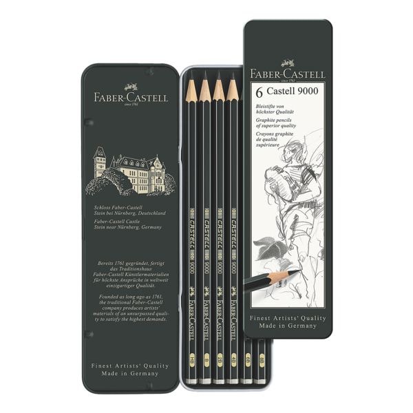 Faber-Castell 6er-Etui Bleistifte »CASTELL 9000« grün