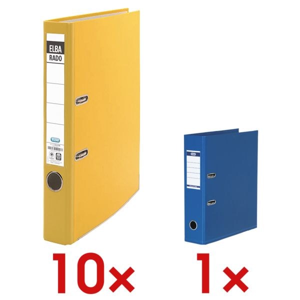 Elba 10x Ordner »rado brillant« 1000226 inkl. 1x Ordner »Strong-Line« gelb, 28.5x31.8x28.5 cm